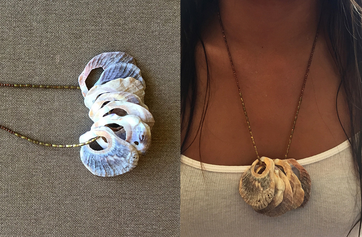 Seashell cluster necklace